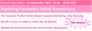 19 September 2023 – “FREE DEMO” – COSMETIC SAFETY ASSESSMENT E-TRAINING